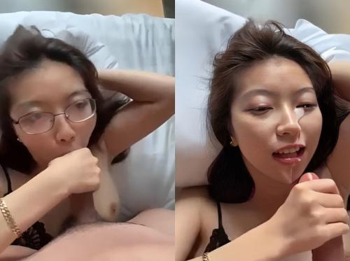 Bắn tinh lên mặt em rau kính cận